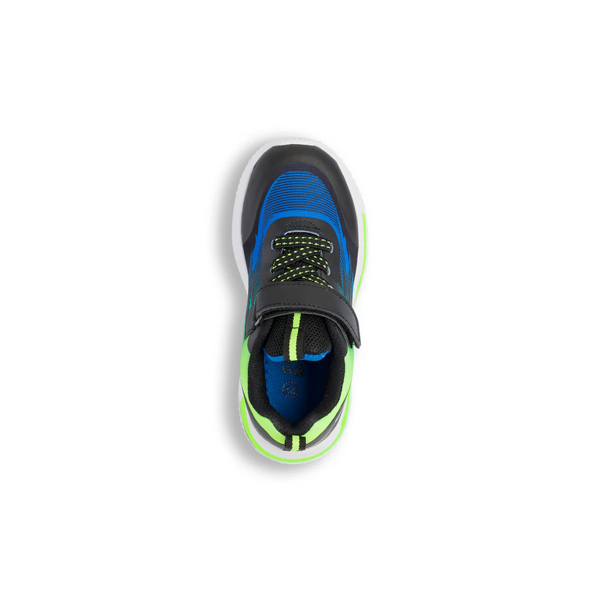 Sneakers bambino nere e verdi con dettagli blu con luci nella suola Space Boy - Image 6