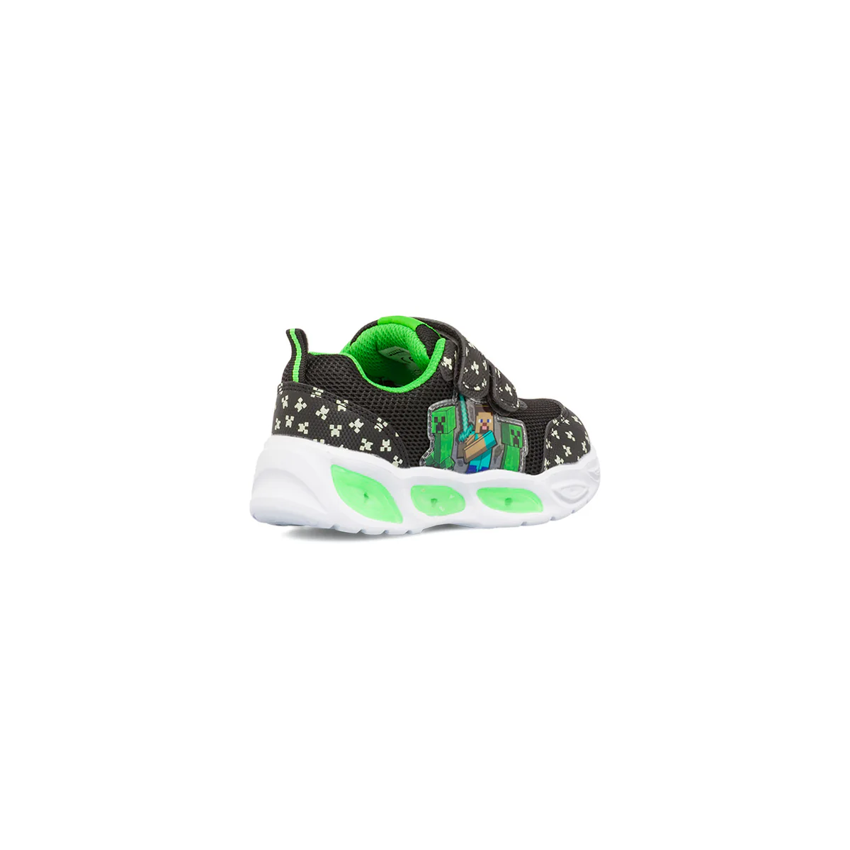 Sneakers nere e verdi da Bambino con Luci nella suola Minecraft - Image 3
