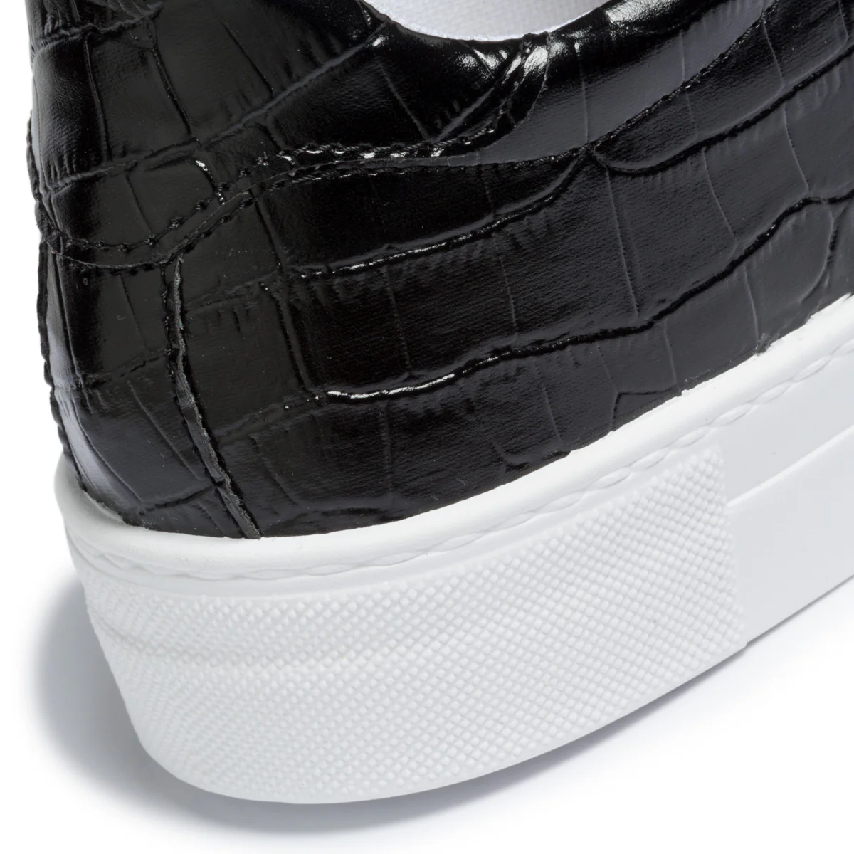 Sneakers nere effetto squamato con lacci bianchi Lora Ferres - Image 7