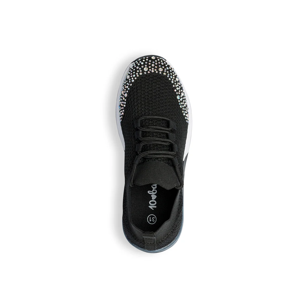 Sneakers nere in mesh con applicazione di strass 10 Baci - Image 8