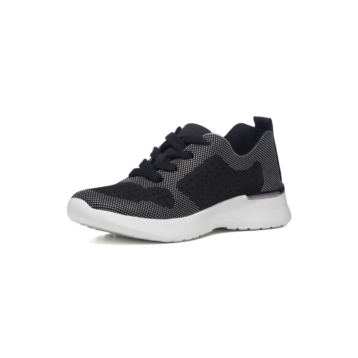 Sneakers nere in mesh traforato con dettaglio laminato sul tallone Lora Ferres - Image 2