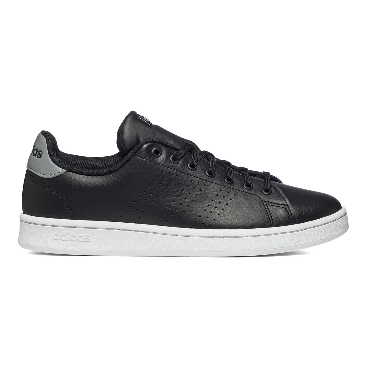 Sneakers nere in pelle e similpelle con strisce traforate adidas Advantage