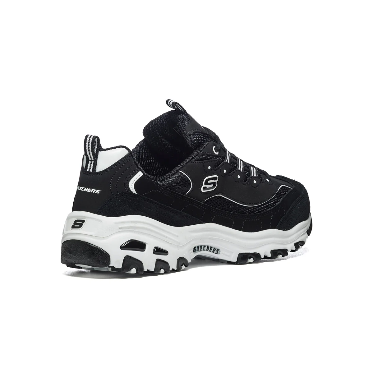 Sneakers nere in similpelle e tessuto con sottopiede Memory Foam Skechers D'Lites - Image 3