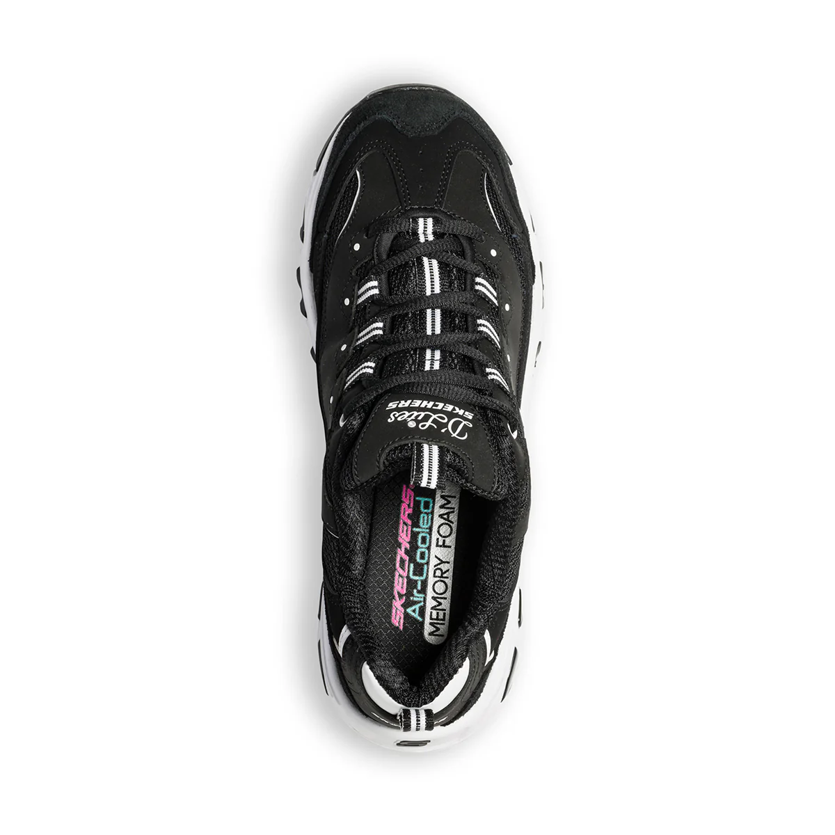 Sneakers nere in similpelle e tessuto con sottopiede Memory Foam Skechers D'Lites - Image 8