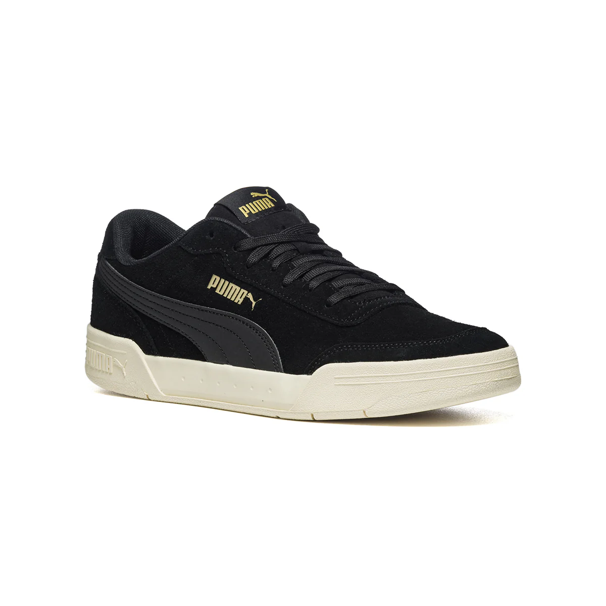 Sneakers nere in similpelle scamosciata con dettagli oro Puma Caracal SD - Image 2