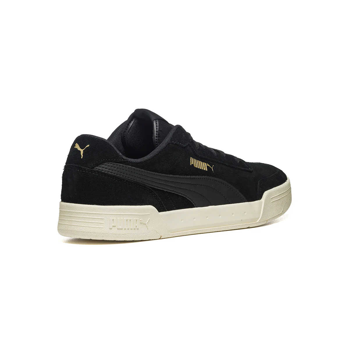 Sneakers nere in similpelle scamosciata con dettagli oro Puma Caracal SD - Image 3