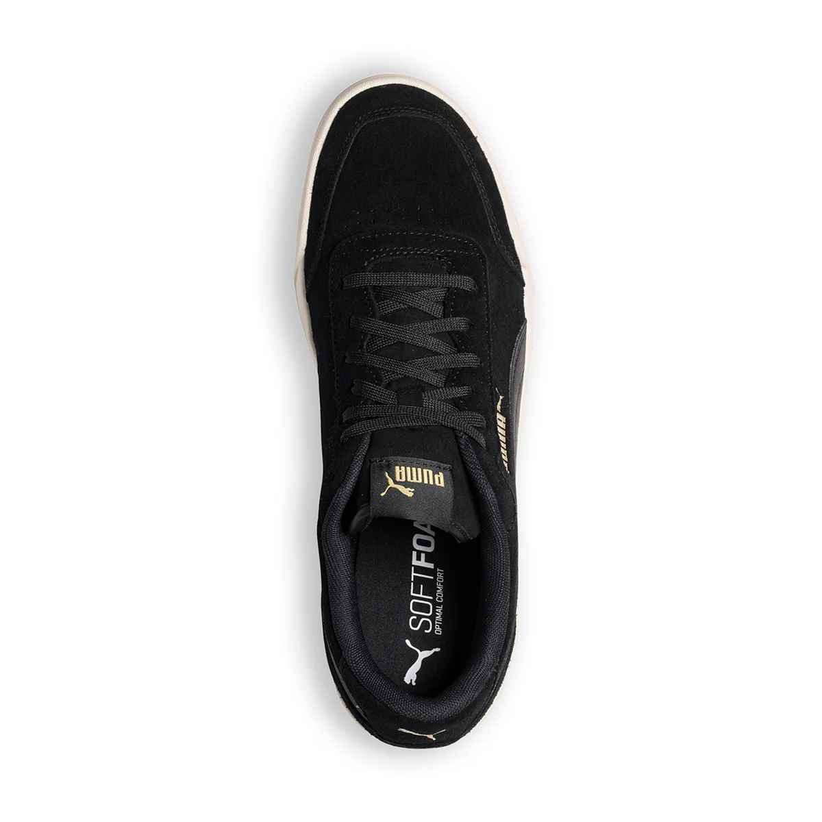 Sneakers nere in similpelle scamosciata con dettagli oro Puma Caracal SD - Image 8