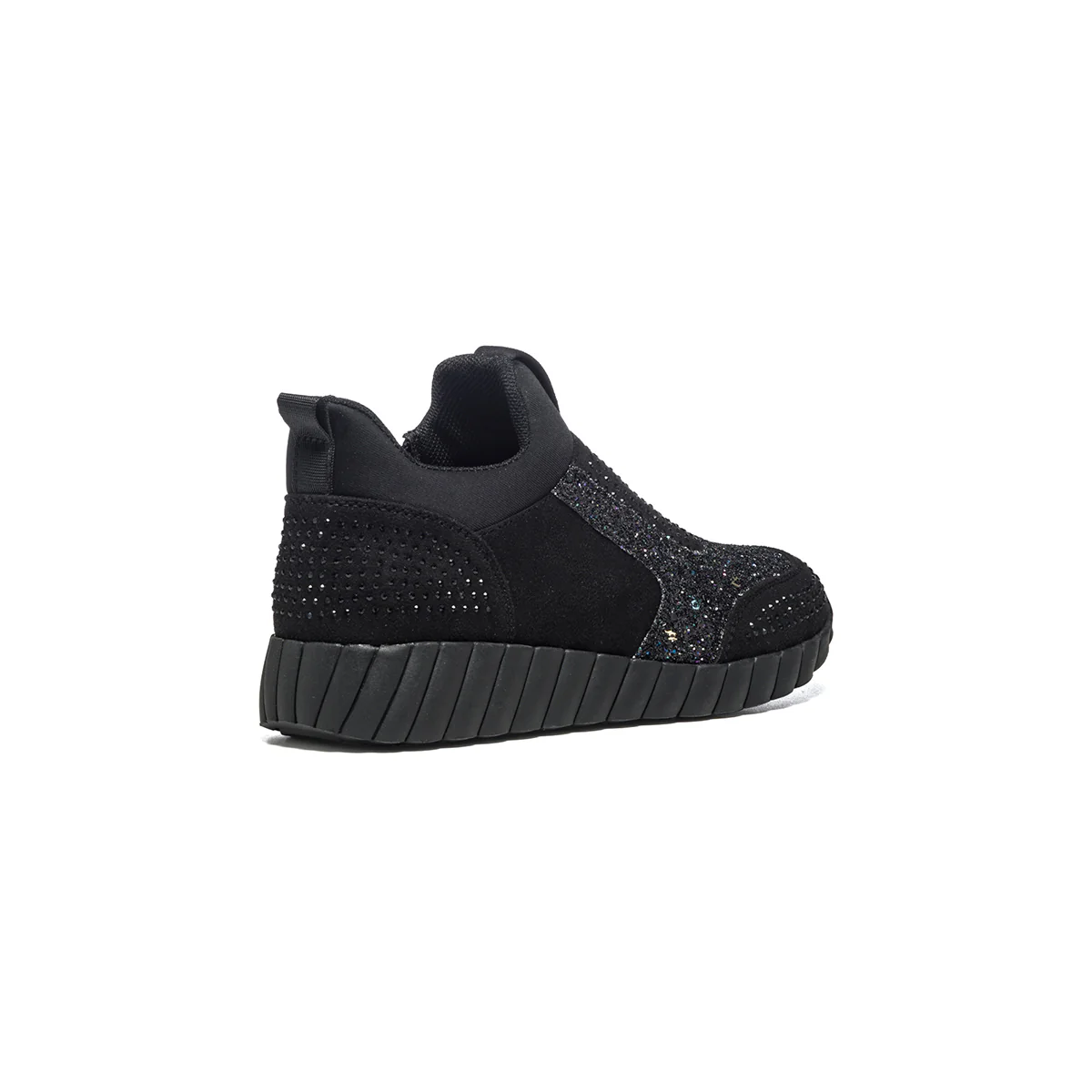 Sneakers nere in tessuto con dettagli glitterati e applicazione di strass Le scarpe di Alice - Image 3