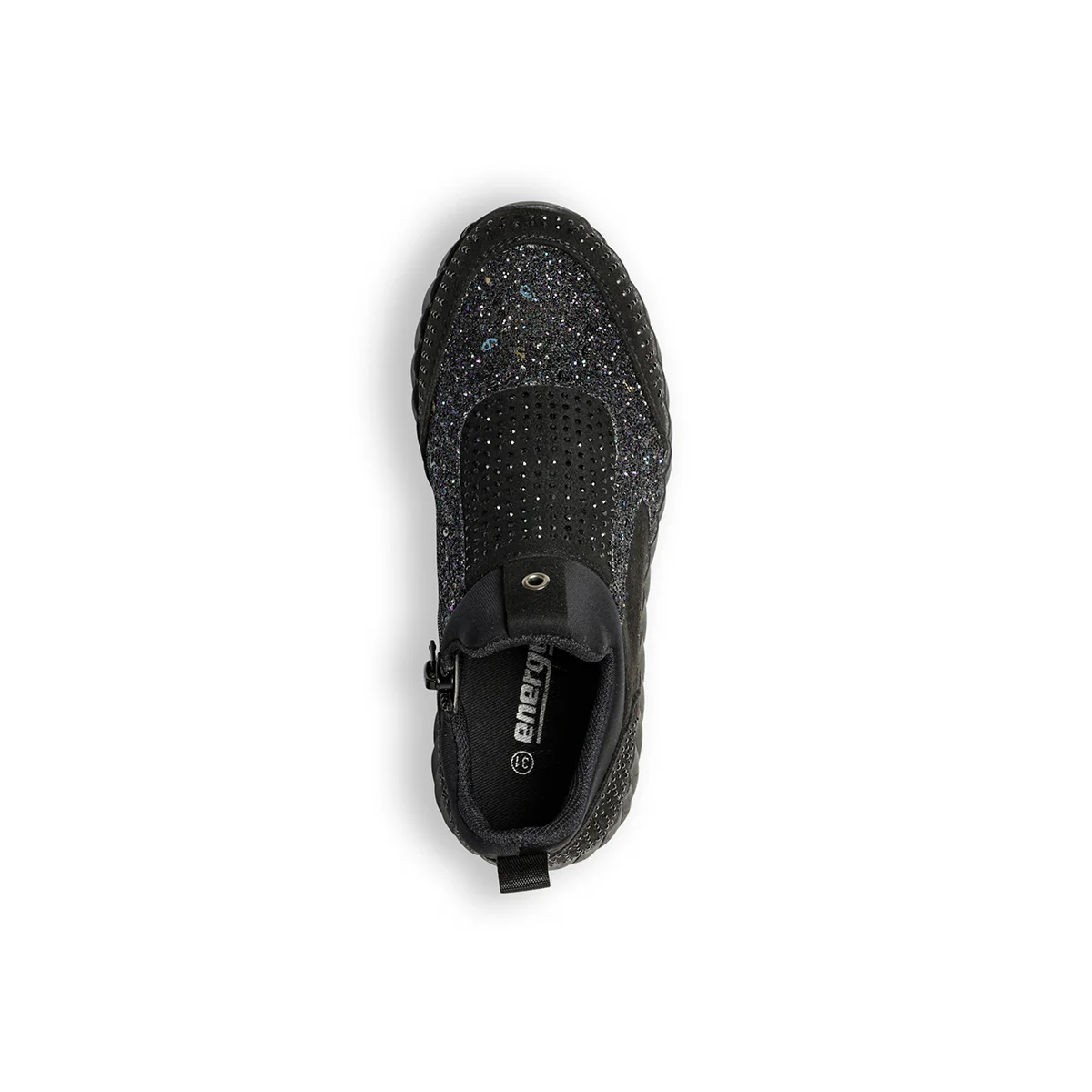 Sneakers nere in tessuto con dettagli glitterati e applicazione di strass Le scarpe di Alice - Image 9
