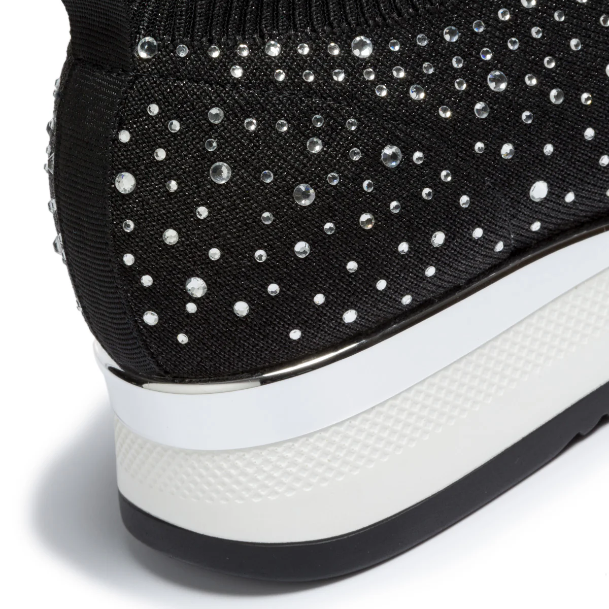 Sneakers slip-on nere in tessuto con strass Lora Ferres - Image 7