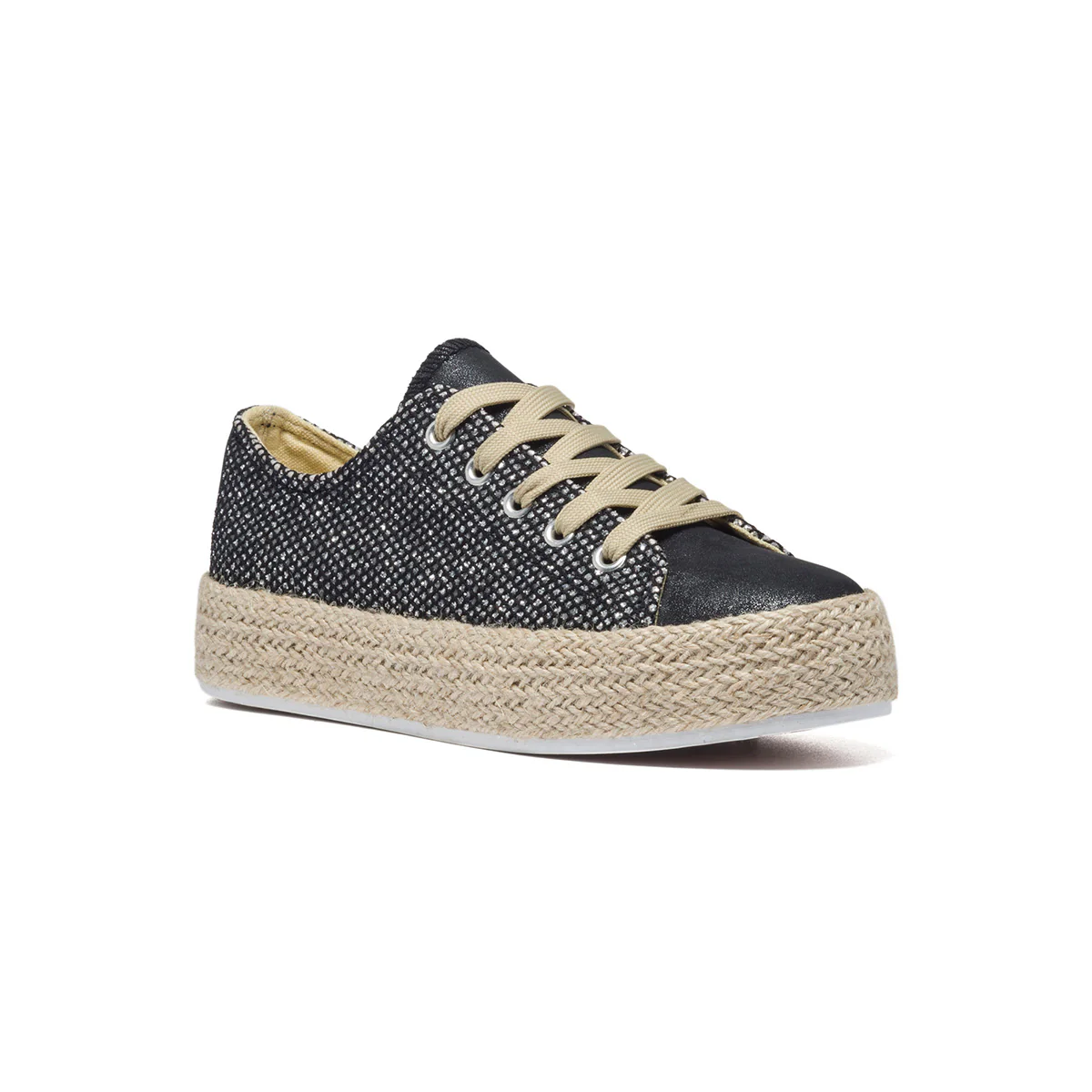 Sneakers nere in tessuto con suola in corda Lora Ferres - Image 2