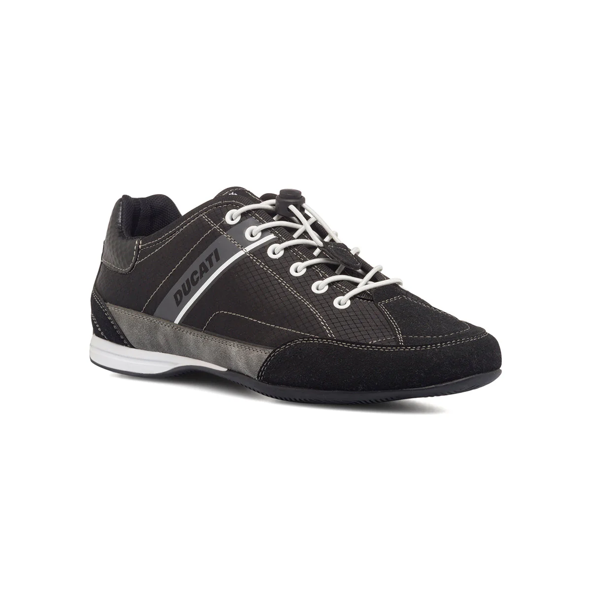 Sneakers nere in tessuto da uomo con logo laterale Ducati - Image 2