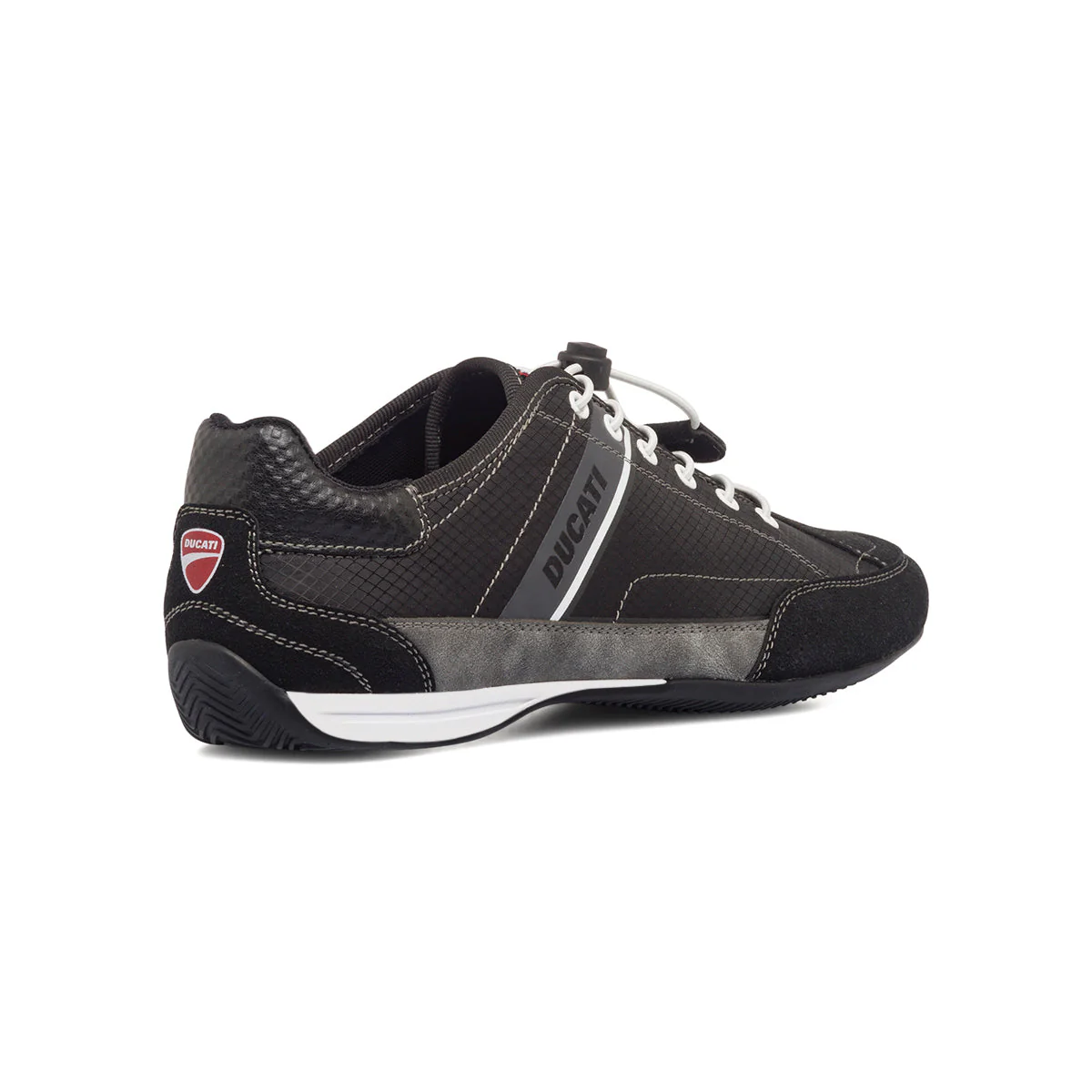 Sneakers nere in tessuto da uomo con logo laterale Ducati - Image 3