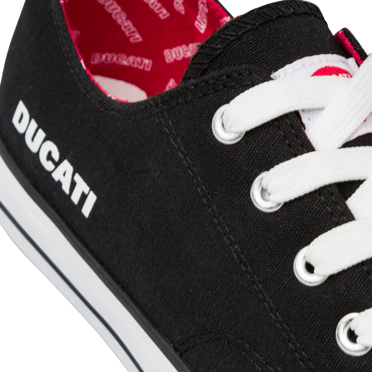 Sneakers casual nere in tessuto da Uomo con logo Ducati - Image 4