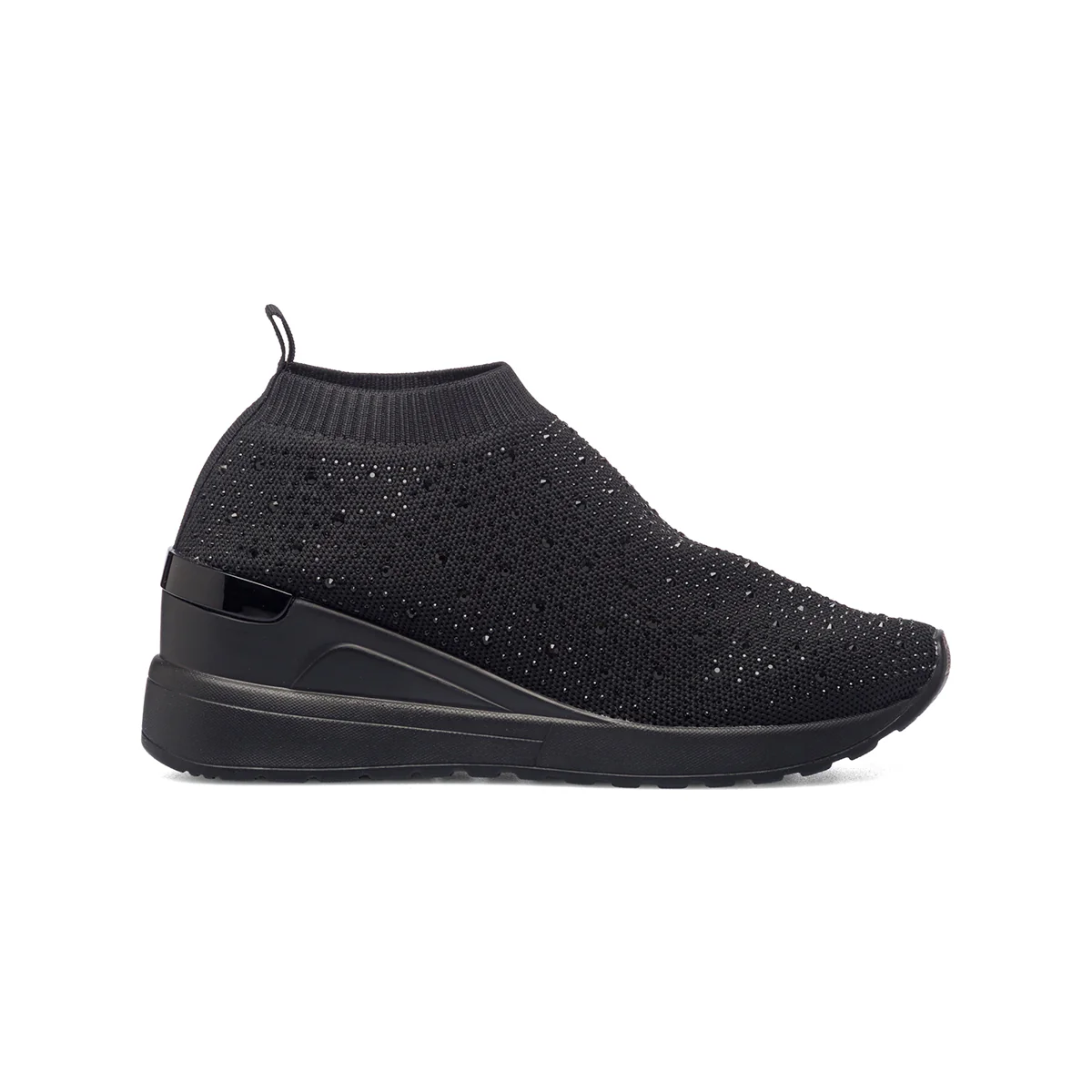 Sneakers nere in tessuto mesh con piccole borchie Lora Ferres