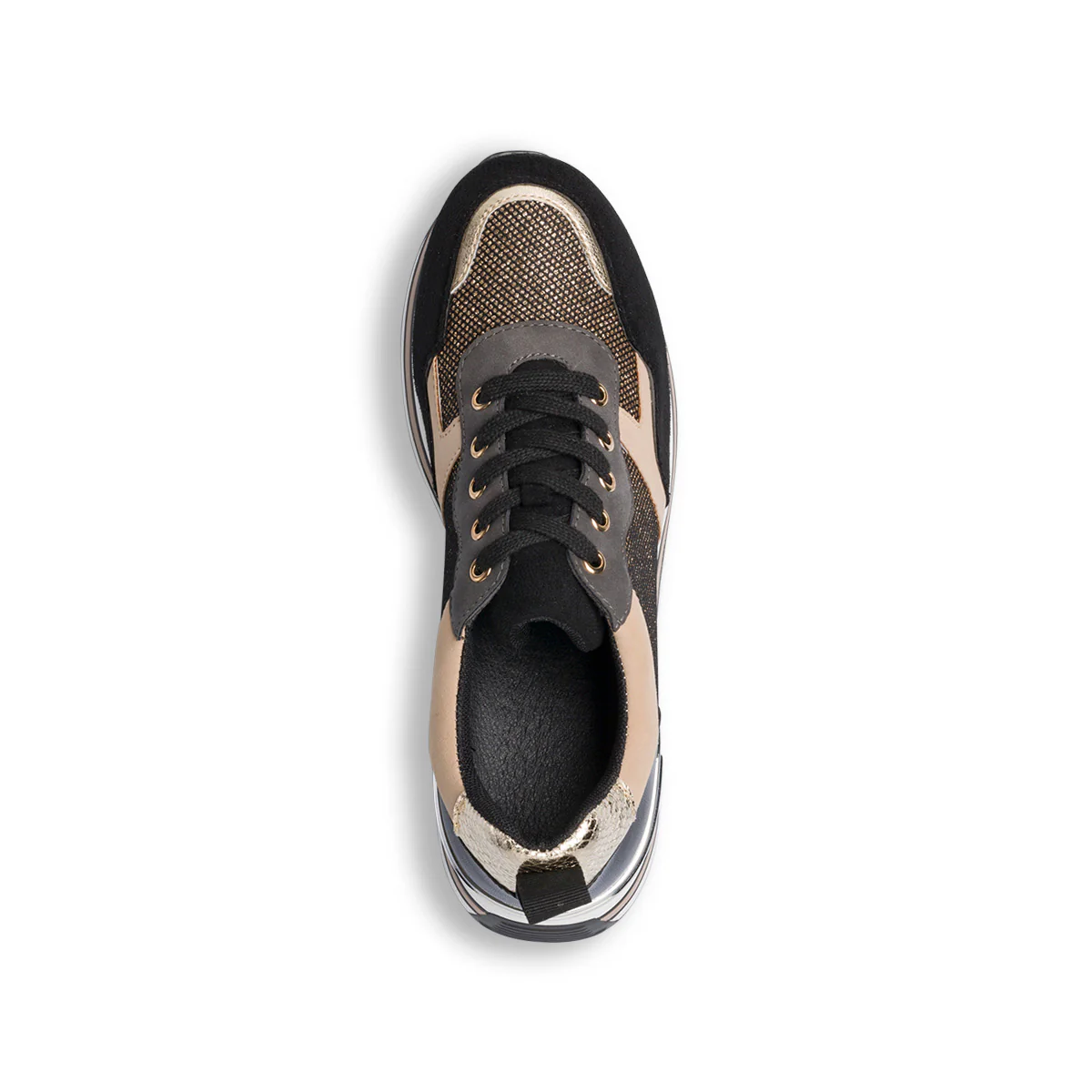 Sneakers nere, oro e rosa e da donna con strass e maxi-suola Lora Ferres - Image 9