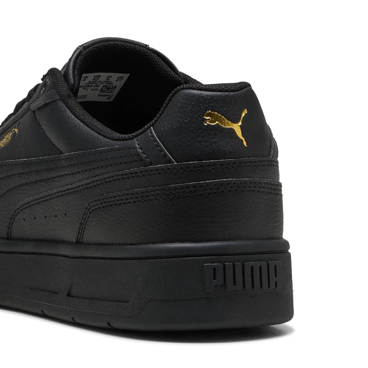 Sneakers Nere Uomo con loghi oro e suola in gomma Puma Court Classico - Image 3