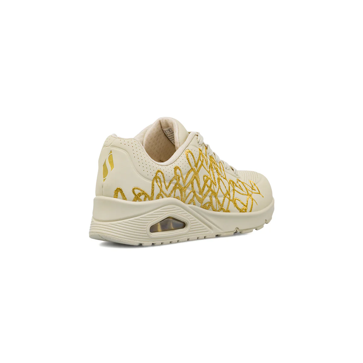 Sneakers nude da Donna con dettagli oro Skechers UNO - Image 3