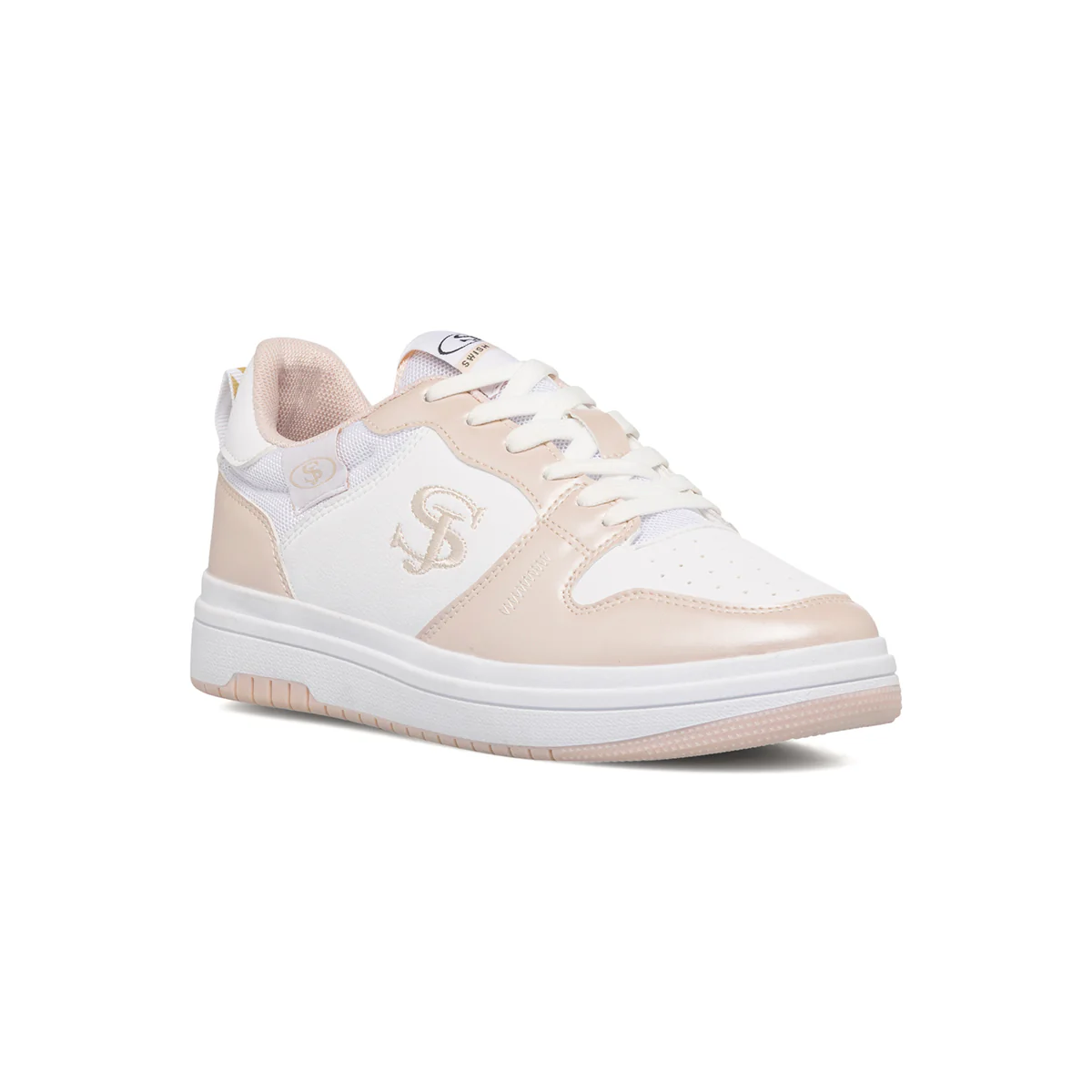 Sneakers nude e bianche da donna con dettagli traforati Swish Jeans - Image 2