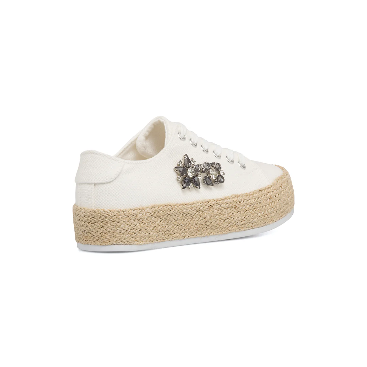 Sneakers off-white da donna in canvas con suola in corda Lora Ferres - Image 3