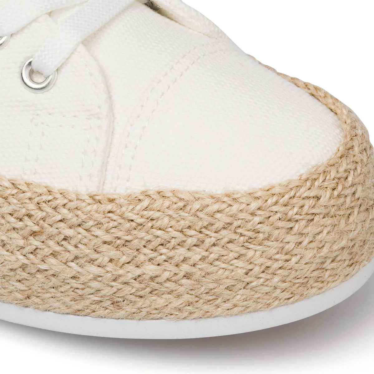 Sneakers off-white da donna in canvas con suola in corda Lora Ferres - Image 5