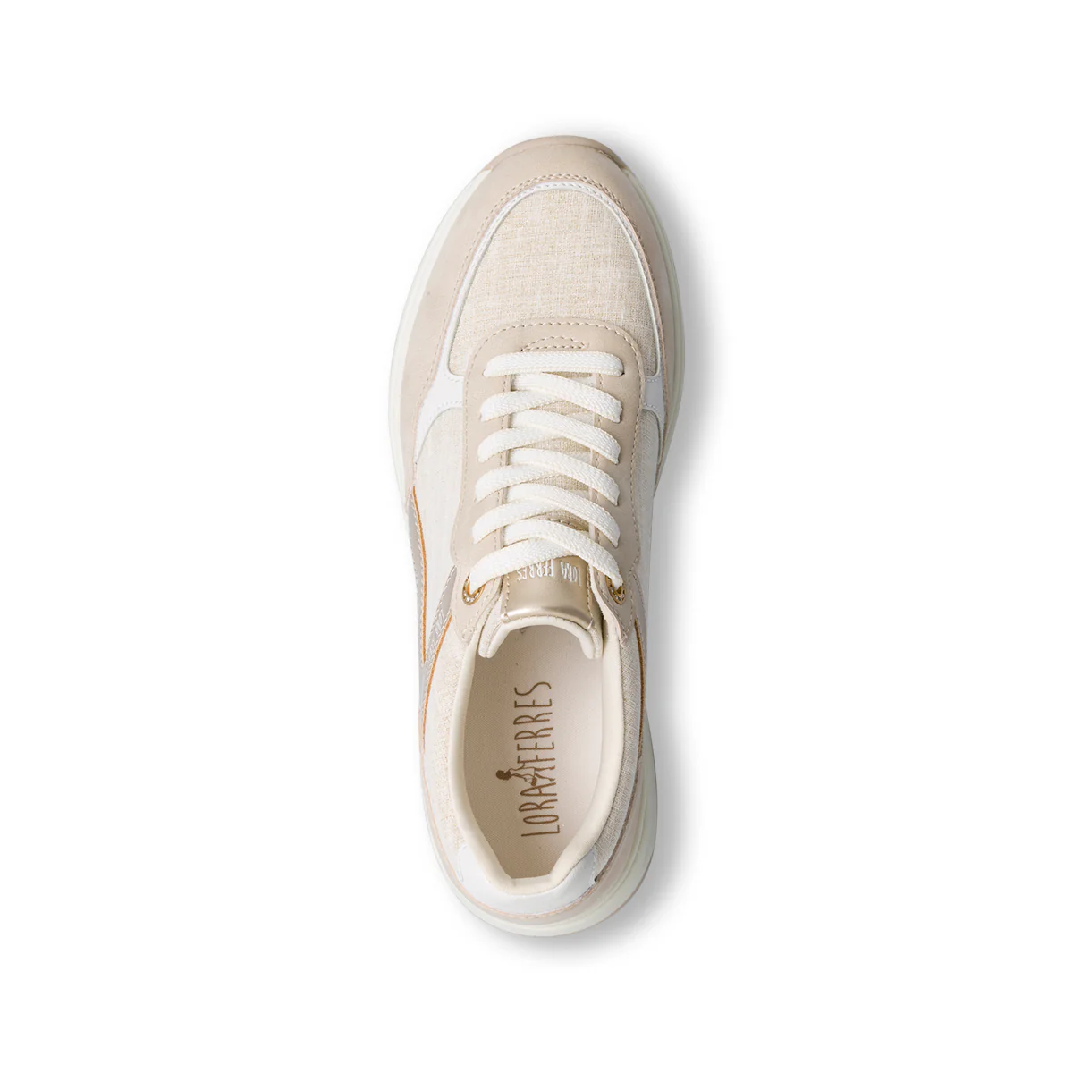 Sneakers oro da donna con dettagli laminati Lora Ferres - Image 5