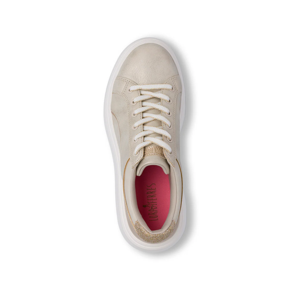 Sneakers oro da Donna con dettaglio glitter Lora Ferres - Image 5