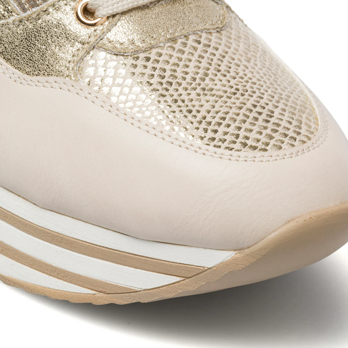 Sneakers oro da donna con zeppa 4 cm Lora Ferres - Image 10