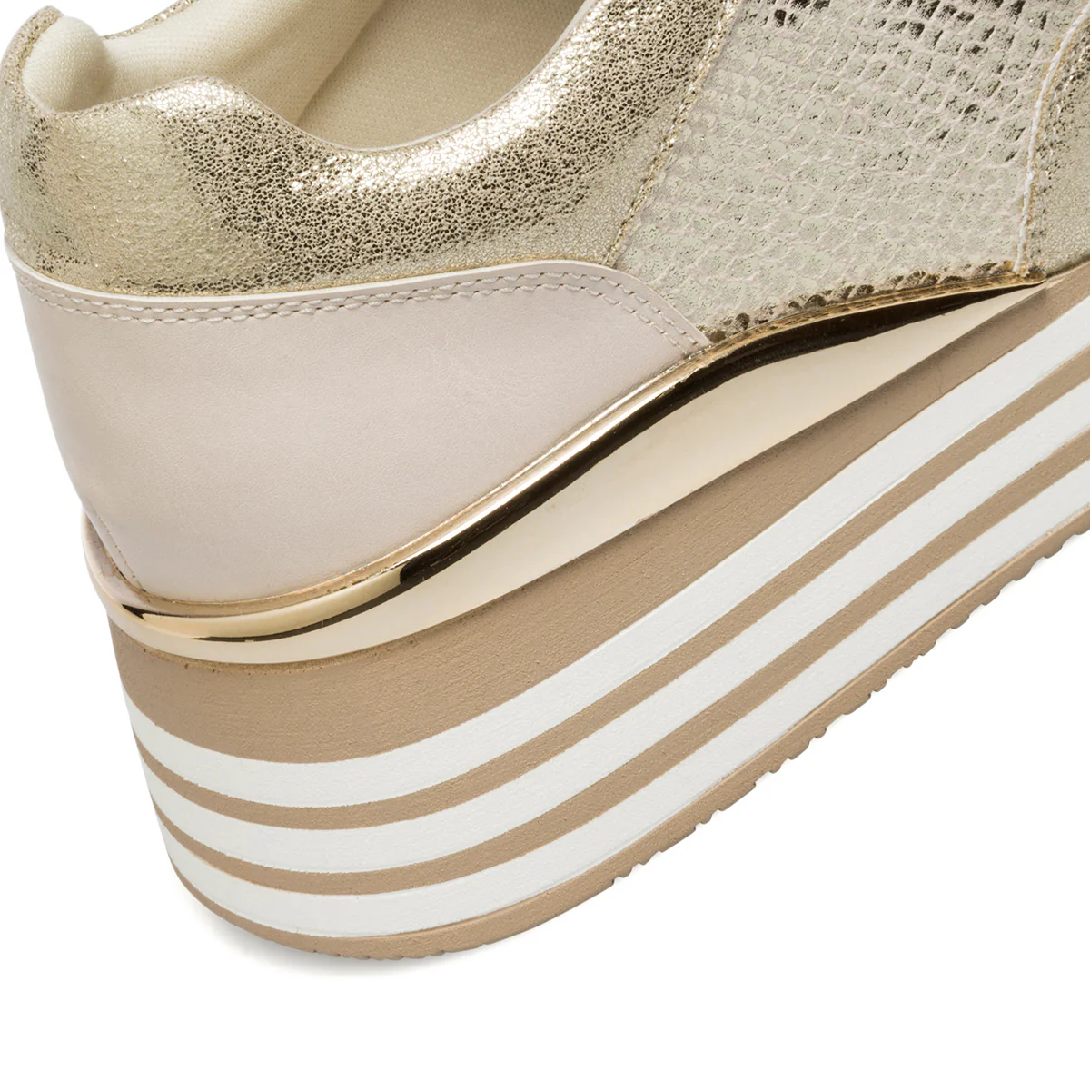 Sneakers oro da donna con zeppa 4 cm Lora Ferres - Image 12