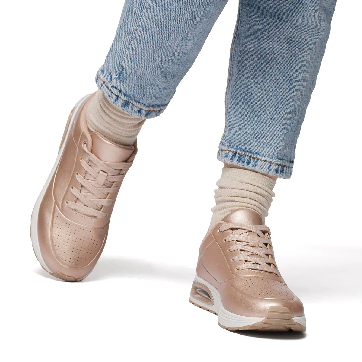 Sneakers oro rosa da donna con suola ad aria Swish Jeans - Image 2