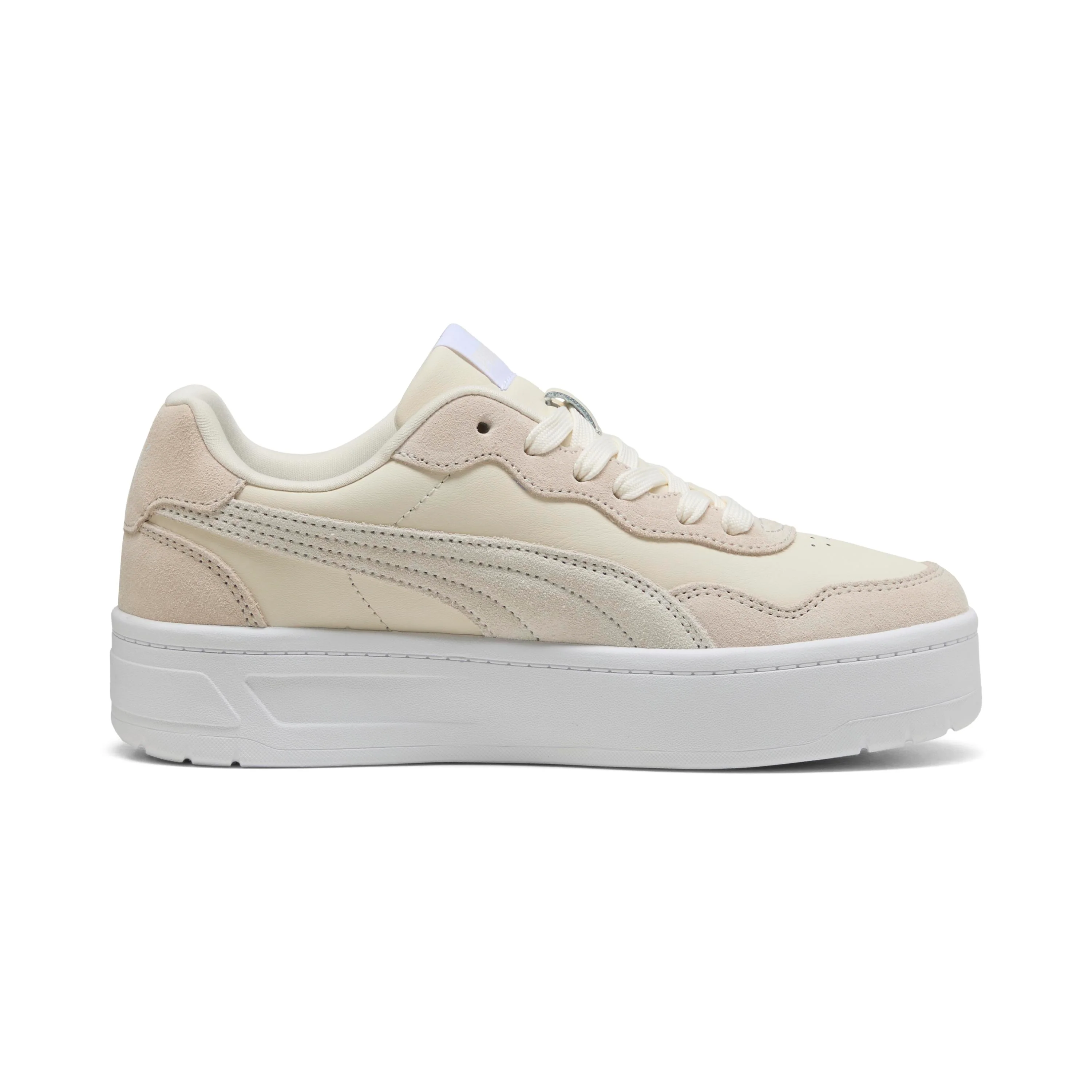 Sneakers platform beige da donna con inserti effetto scamosciato Puma - Image 4