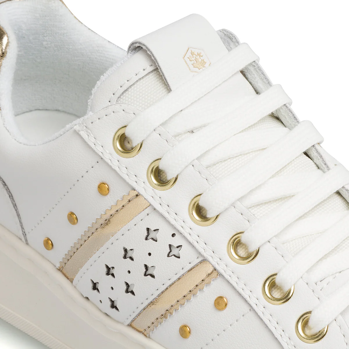 Sneakers platform bianche da donna con borchiette Lumberjack Evril - Image 5