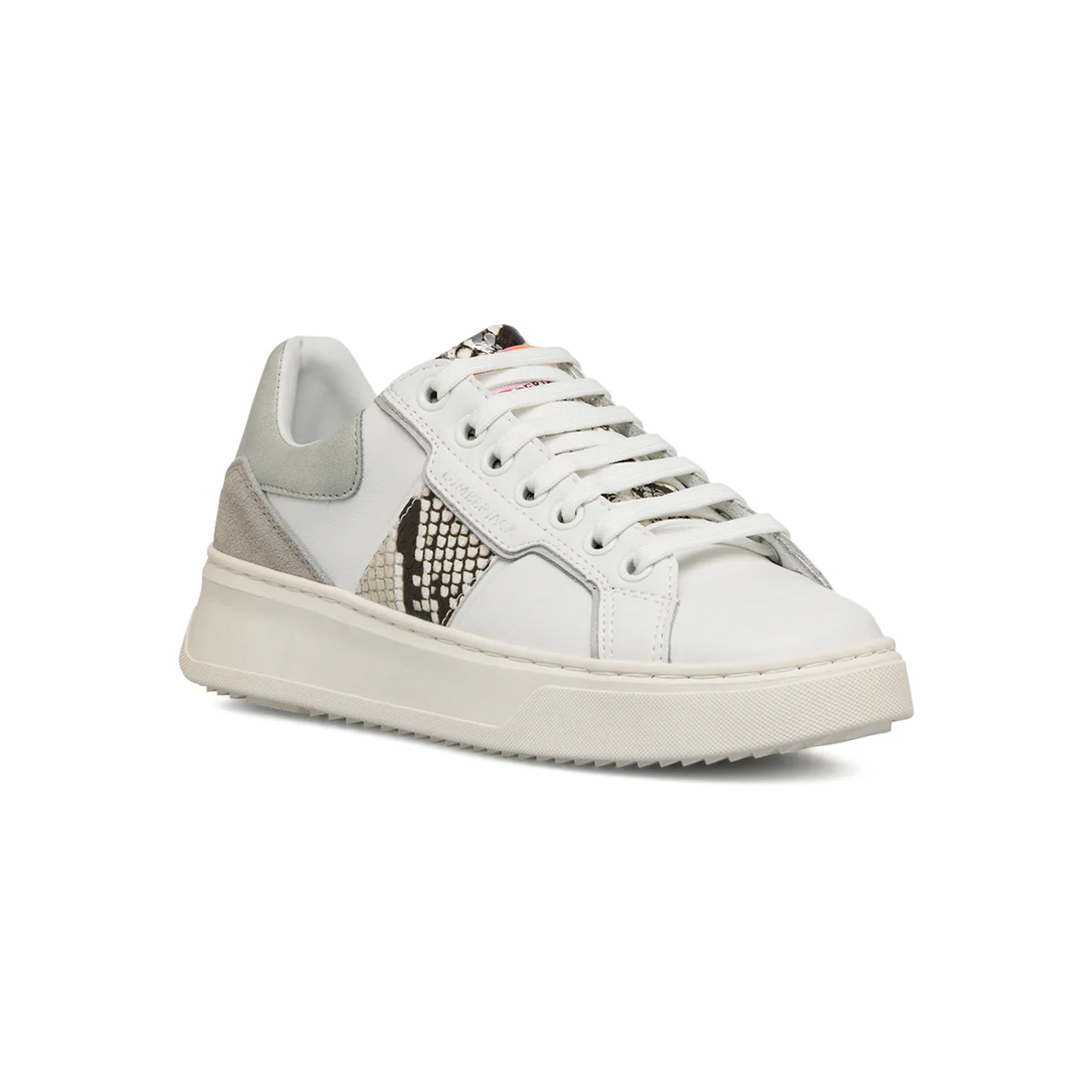 Sneakers platform bianche da donna con dettaglio pitonato Lumberjack Evril - Image 2