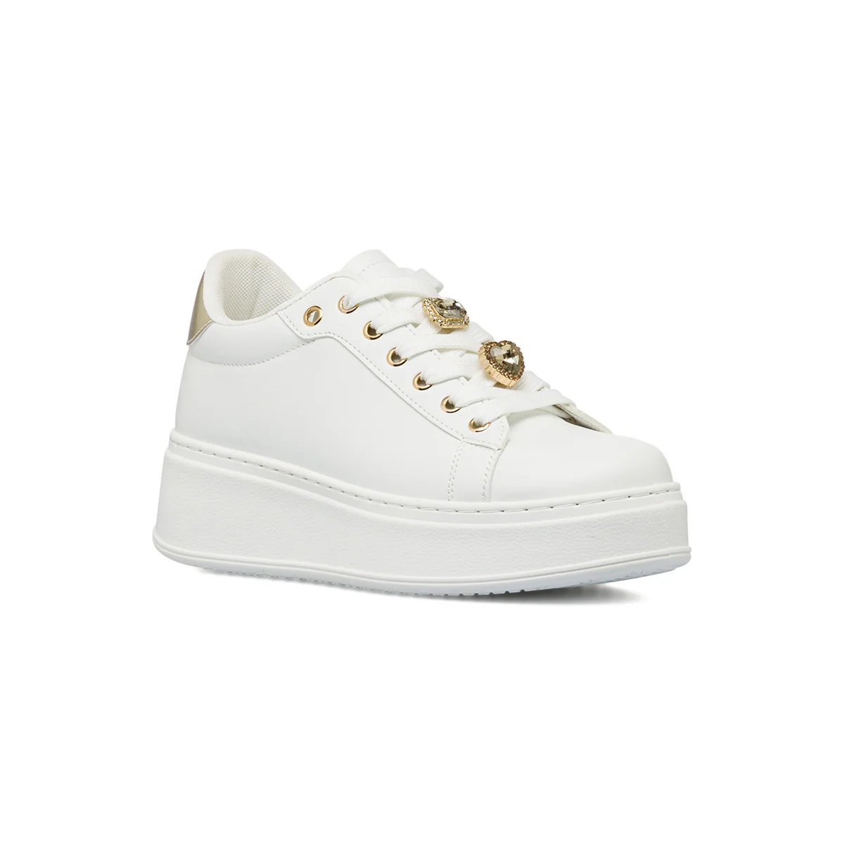 Sneakers platform bianche da Donna e dettaglio gioiello Swish Jeans - Image 2
