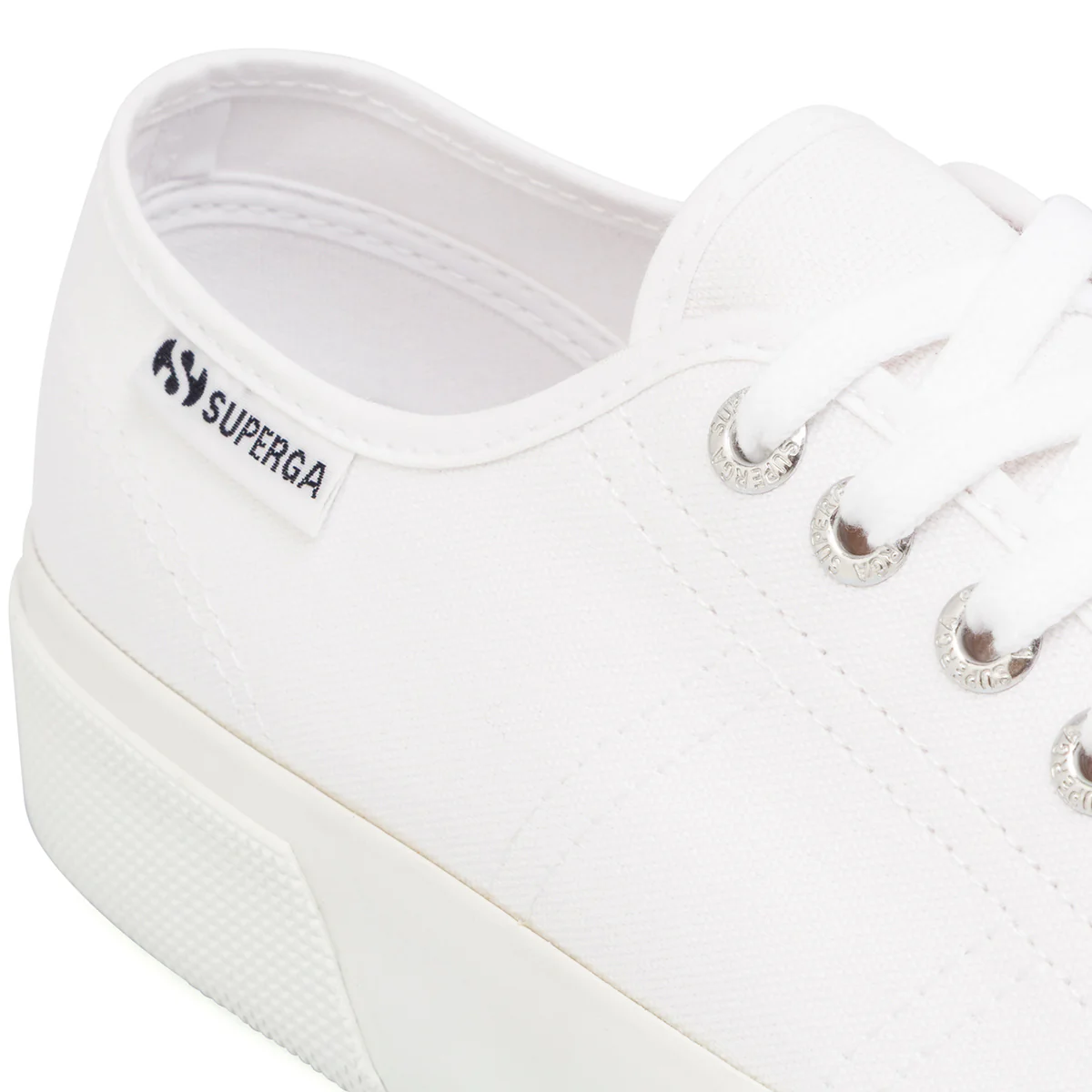 Sneakers platform bianche da Donna in tessuto Superga - Image 5