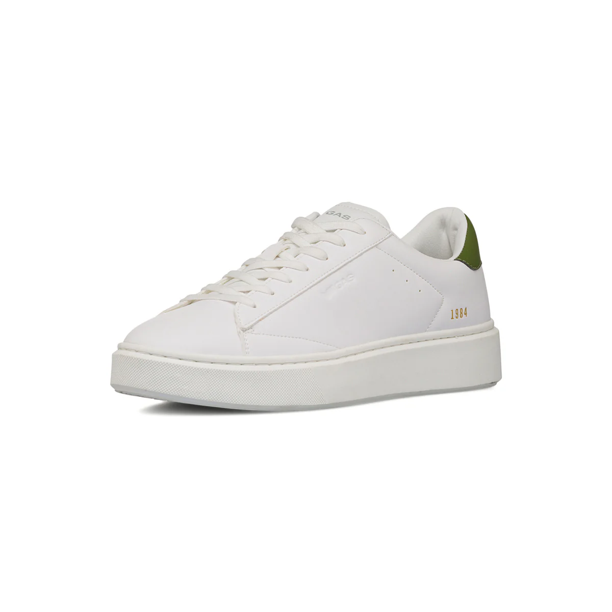Sneakers platform bianche da Uomo con dettaglio verde militare Gas - Image 2