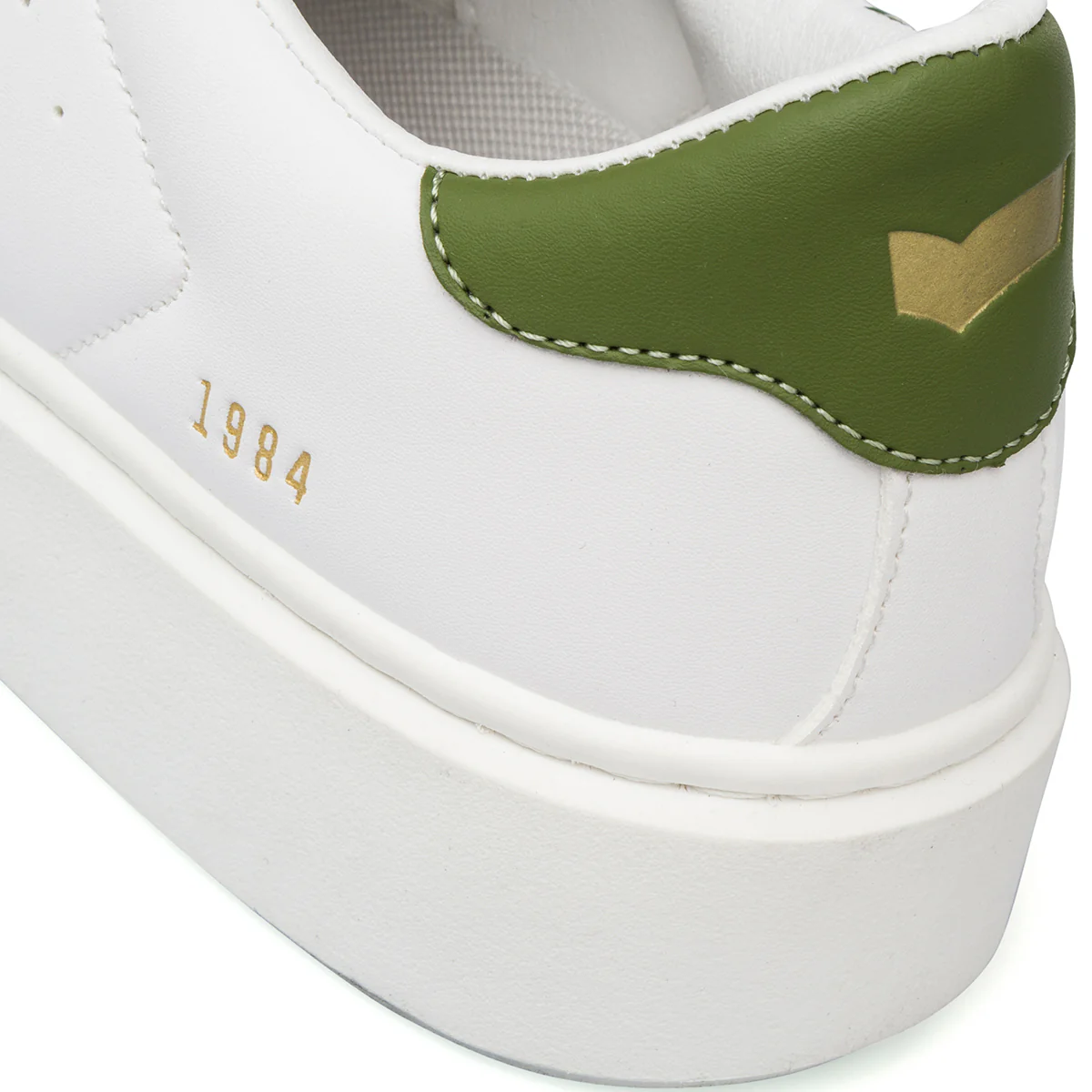 Sneakers platform bianche da Uomo con dettaglio verde militare Gas - Image 4