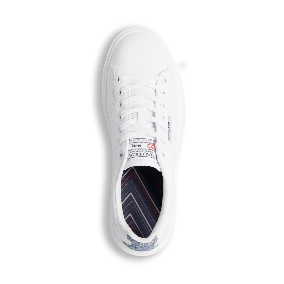 Sneakers platform bianche da uomo con inserto blu jeans Nautica - Image 4