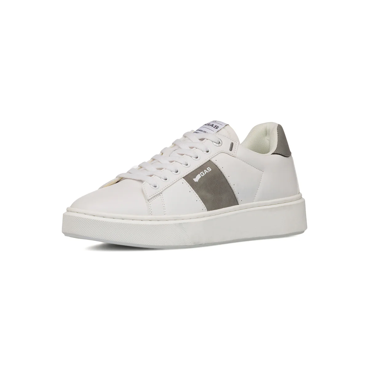 Sneakers platform bianche da Uomo con inserto grigio e logo Gas - Image 2