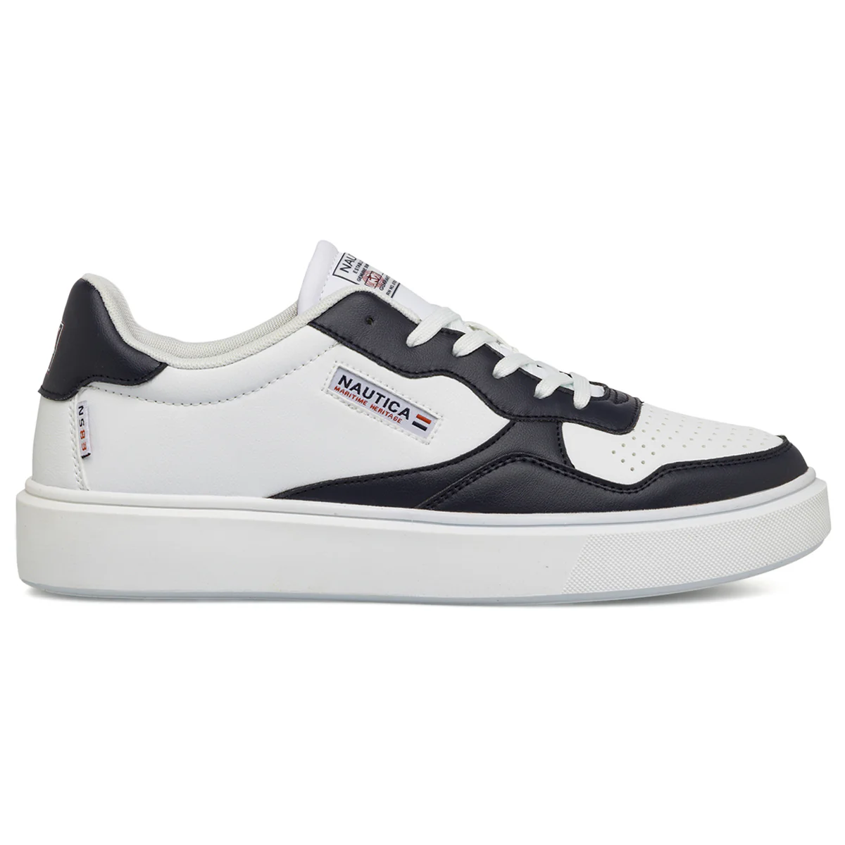 Sneakers platform bianche e nere da uomo Nautica