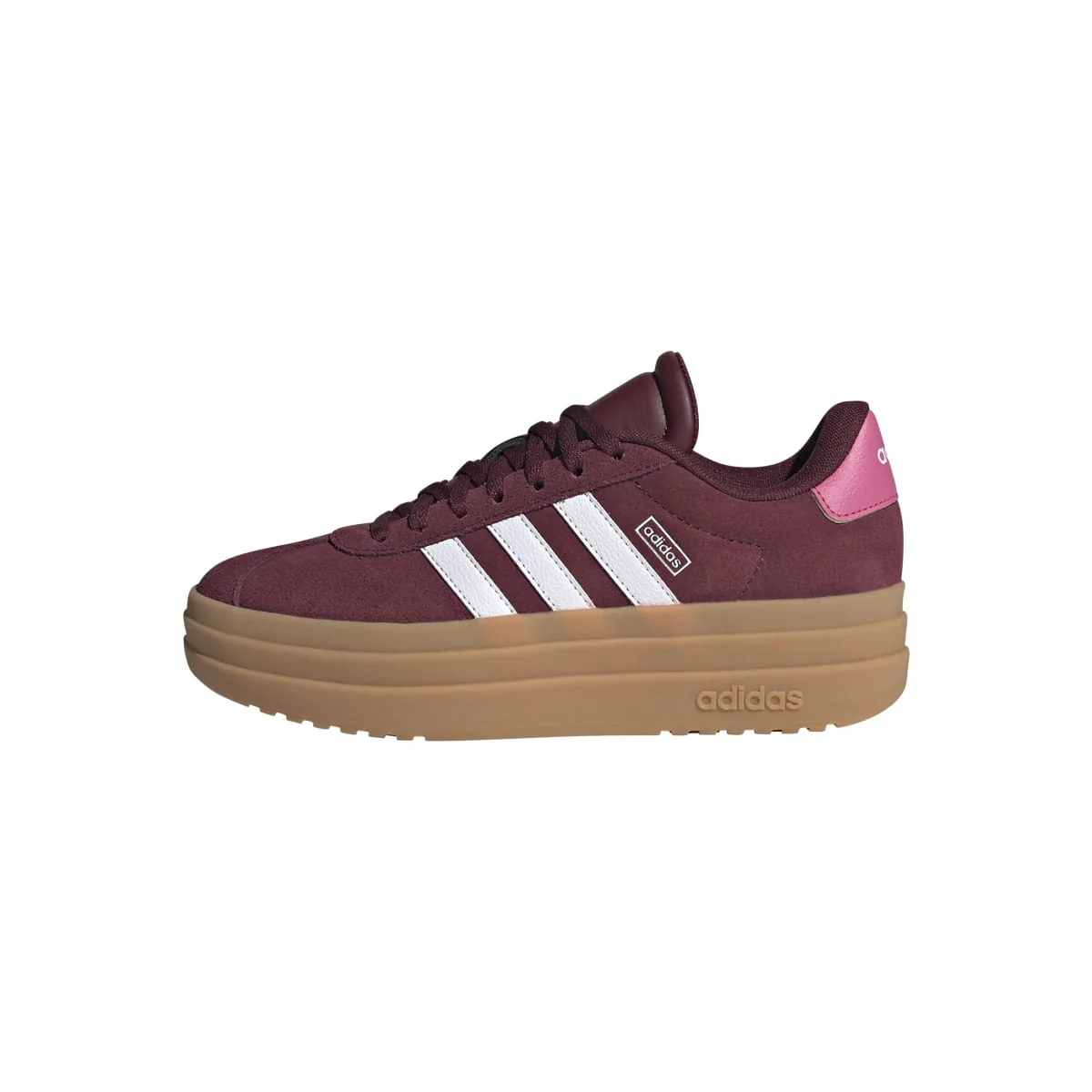 Sneakers platform casual rosso bordeaux da ragazza adidas VL Court Bold - Image 3