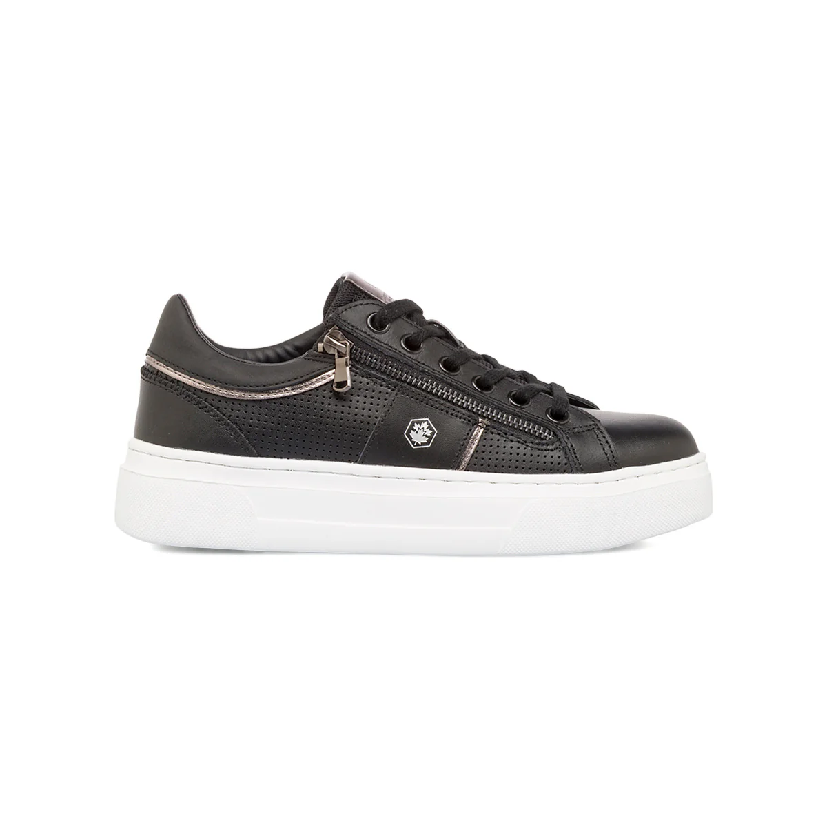 Sneakers platform nere con dettagli argento e zip Lumberjack Daria