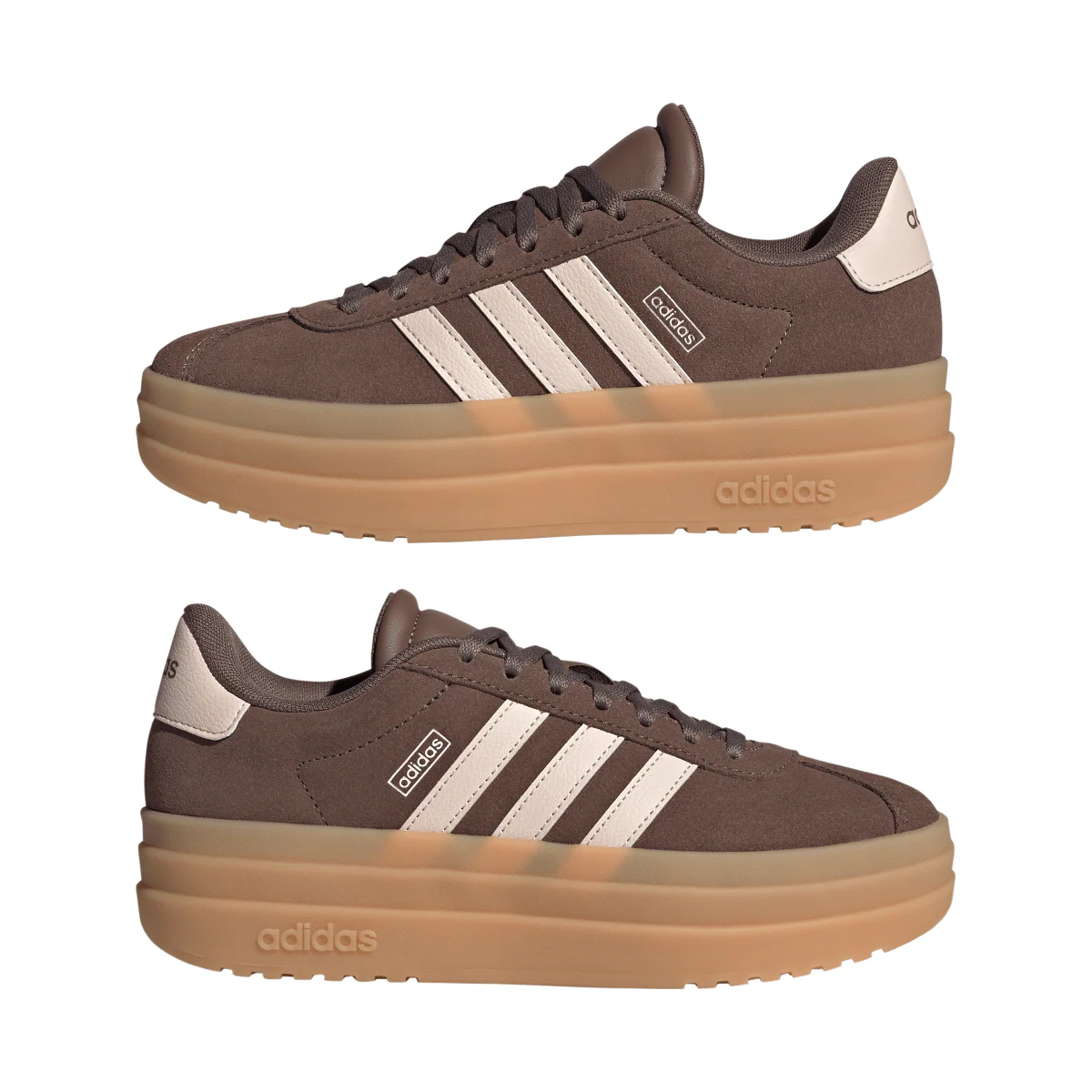 Sneakers platform Ragazza marroni effetto suede adidas VL COURT BOLD - Image 11