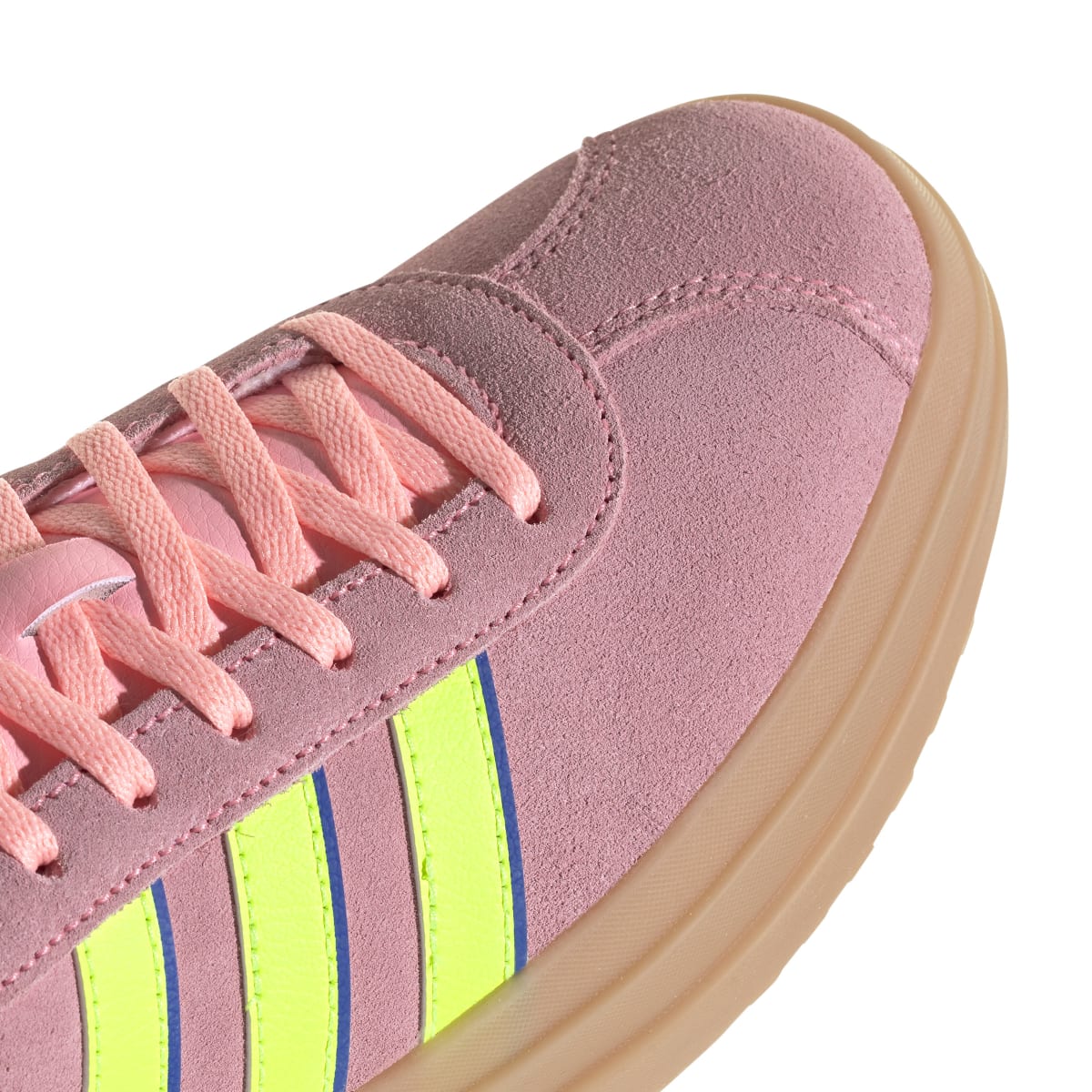 Sneakers platform rosa da donna con dettagli giallo fluo e blu adidas VL Court Bold - Image 11