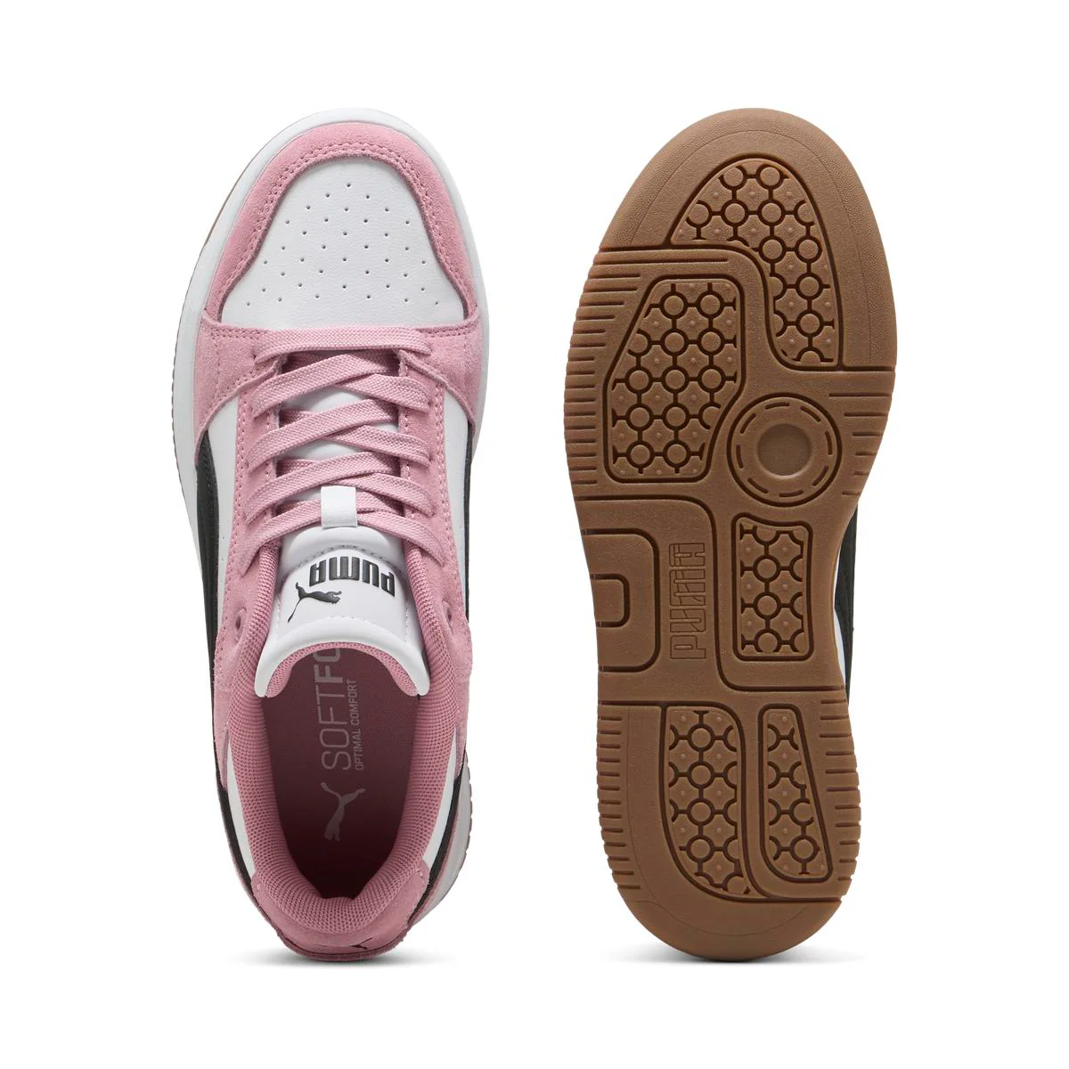 Sneakers platform rosa e bianche da Donna Puma Rebound Femme Low - Image 4