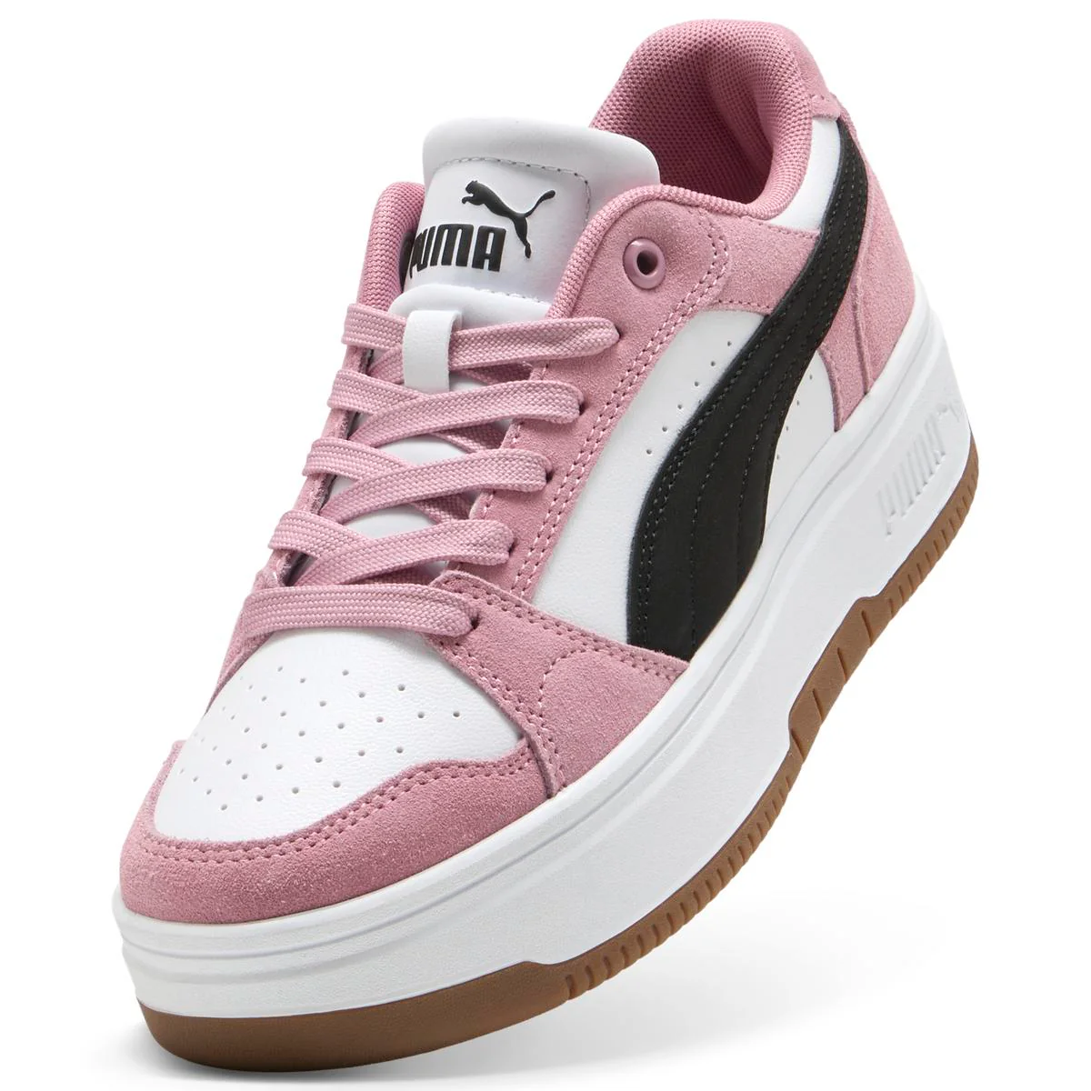 Sneakers platform rosa e bianche da Donna Puma Rebound Femme Low - Image 6