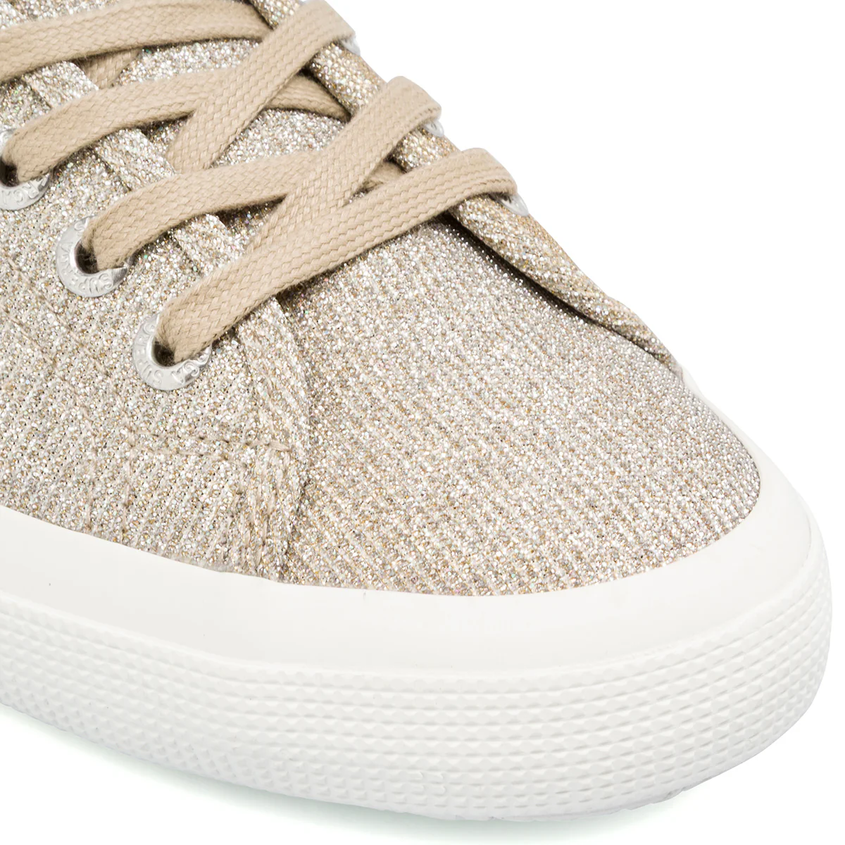 Sneakers platino con glitter da Donna in tessuto Superga - Image 4