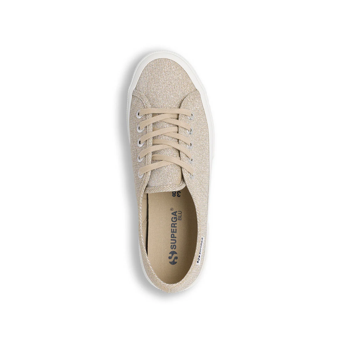 Sneakers platino con glitter da Donna in tessuto Superga - Image 5