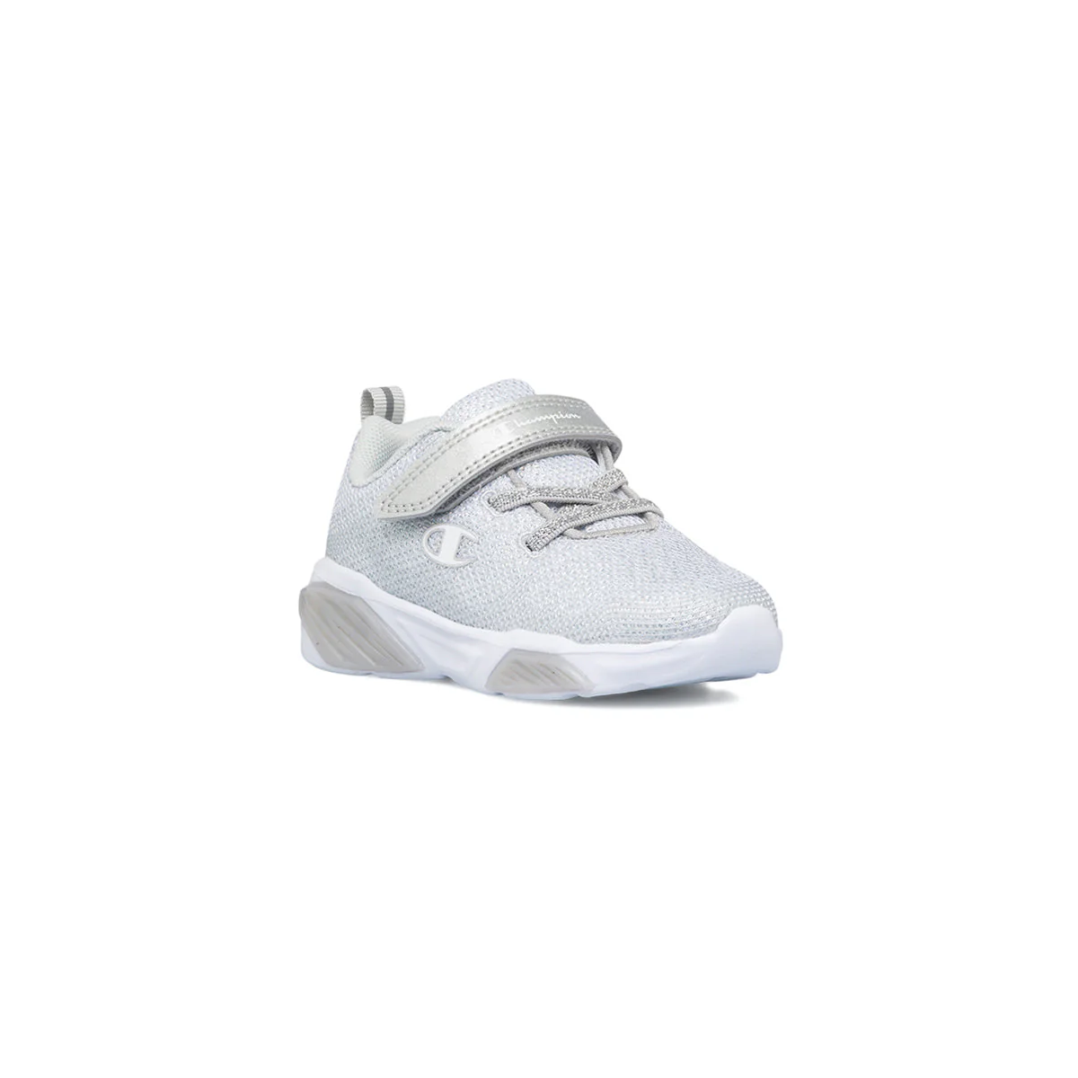 Sneakers primi passi argento da bambina con luci nella suola Champion Wave PS - Image 2