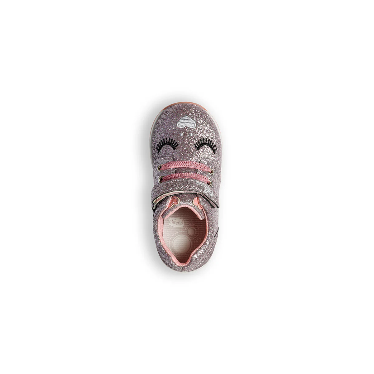 Sneakers primi passi argento effetto glitterato con lacci elastici Chicco - Image 8
